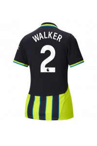 Manchester City Kyle Walker #2 Fotballdrakt Borte Klær Dame 2024-25 Korte ermer